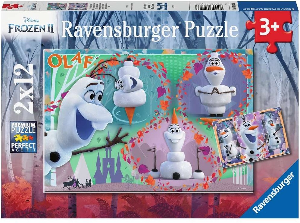 Ravensburger Puzzle pour enfants Disney Frozen Tout le monde aime Olaf - 2  x 12 pièces