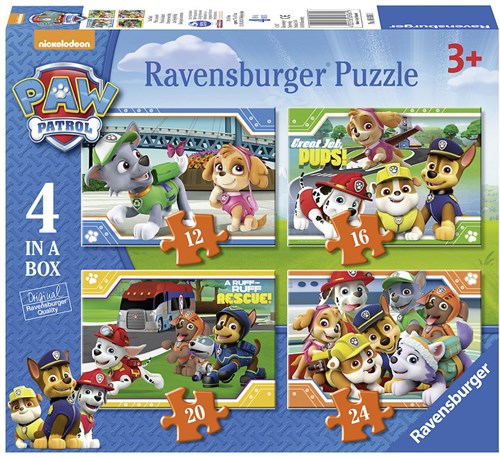 4 puzzels 12+16+20+24 stukjes - Paw Patrol