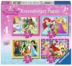 Disney Princess vier puzzels (12+16+20+24st.)