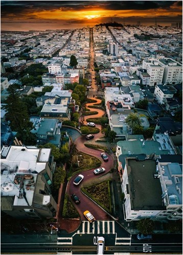 Puzzel 1000 stukjes Lombard Street San Francisco-2