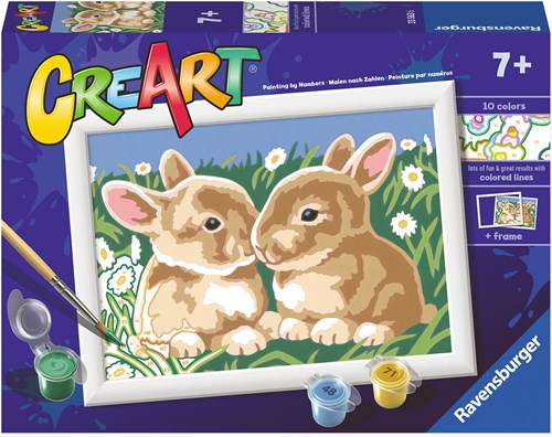 Ravensburger kit peinture par numéros - CreArt lapins duveteux animaux