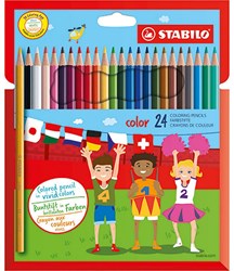 Stabilo crayons de couleur étui - 24 couleurs - set de crayons
