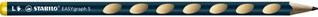 STABILO EASYgraph S - ergonomisch grafietpotlood - linkshandig - petrol gelakt - met dunne 2.2 mm kern