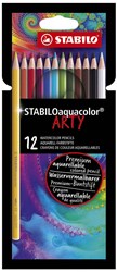 Stabilo aquacolor crayons de couleur - étui ARTY premium 12 couleurs