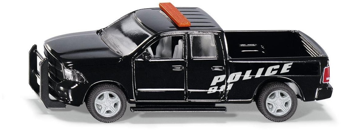 SIKU 2309, Dodge Ram 1500 Polizeiauto, 1:50, Metall/Kunststoff, Abnehmbare  Reifen, Bewegliche Teile, Schwarz