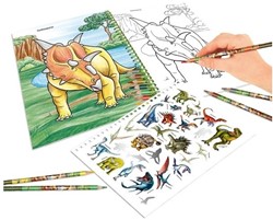 Dino World Malbuch mit Buntstiften