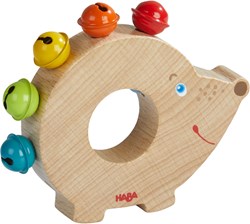 Haba hochet hérisson en bois avec grelots - jouet bébé joyeux