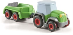 Haba tracteur avec remorque - jouet de ferme en bois pour enfants