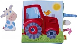 Haba livre en tissu ferme livre bébé avec animaux et marionnette doigt