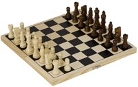 Goki Schachspiel aus Holz klappbar Reisespiel mit Koffer und Figuren