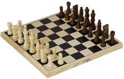 Goki Schachspiel aus Holz klappbar Reisespiel mit Koffer und Figuren