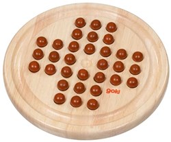 Goki Holz-Solitärspiel - klassisches Denkspiel für Kinder und Erwachsene