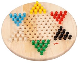 Goki Holz Halma Brettspiel strategisches Familienspiel 2-6 Spieler