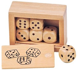 Goki Würfelset Holz im Holzkästchen Spiel