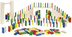 Goki Domino Rally jeu en bois - 250 pièces - jouet éducatif