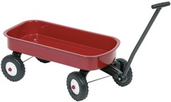 Goki Bollerwagen Metall rot für Kinder und Erwachsene