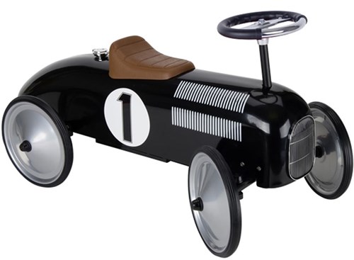 Goki Voiture à pousser rétro noire - Véhicule en métal pour enfants