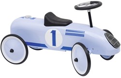 Goki porteur bleu - voiture à pousser en métal avec pneus en caoutchouc