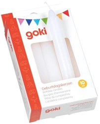 Goki bougies d'anniversaire blanches lot de 10 pour gâteau