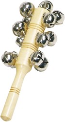 Goki instrument de musique en bois bâton avec 13 clochettes - jouet musical