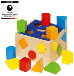 Goki boîte de tri en bois jouet éducatif puzzle de formes