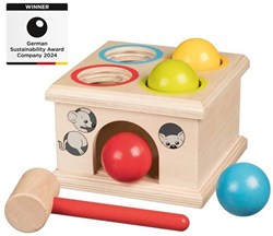 Goki Holz Klopfbank Spiel - Fang die Maus - Motorikspielzeug