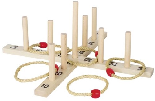 Goki Holz Ringwurfspiel - klassisches Spielzeug für drinnen und draußen