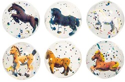 Goki balle rebondissante - jouet cheval 3D pailleté pour enfants