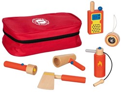 Goki Feuerwehr Spielzeugtasche - Notfalltasche für Kinder - Rollenspiel