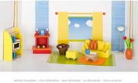 Goki ensemble de meubles salon maison de poupée - accessoires bois 24 pièces