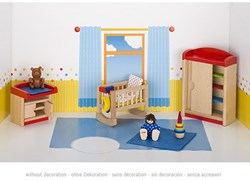 Goki chambre de bébé maison de poupée ensemble meubles bois accessoires