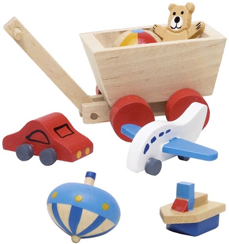 Goki Puppenhaus Zubehör Kinderzimmer Holzspielzeug Set