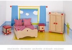 Goki Puppenhaus Schlafzimmer Holz Möbelset klassisch