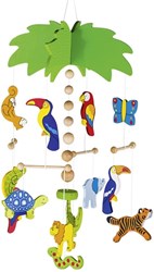 Goki Holz Mobile Palme Babyzimmer Dekoration Tiere