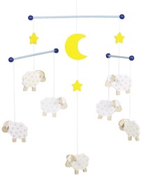 Goki Holz Mobile Schaf - Babyzimmer Dekoration mehrfarbig