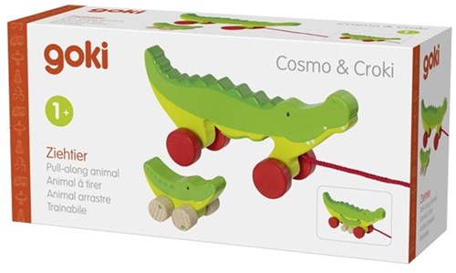Goki Holz Nachziehtier Krokodil - Spielzeug für Kleinkinder-2