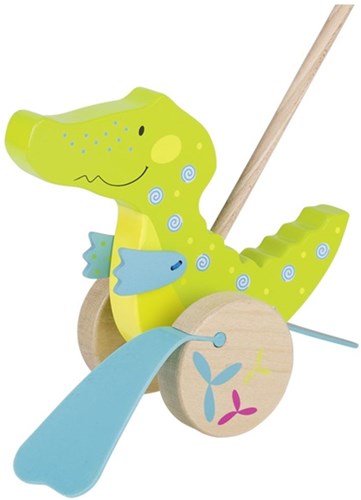 Goki crocodile à pousser en bois Susibelle - jouet éducatif