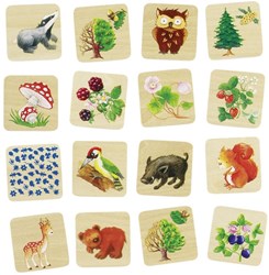 Goki jeu de mémoire animaux de la forêt - jeu mémo 32 cartes carton