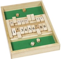 Goki Shut the Box Holz Würfelspiel Lernspiel Kinder