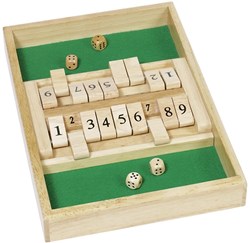 Goki Shut the Box Holz Würfelspiel Lernspiel Kinder