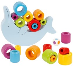 Goki Holz-Balancespiel - Delfin Gleichgewichtsspiel für Kinder