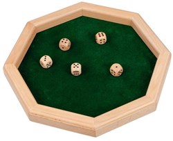 Goki Würfelbrett Holz mit Würfeln - Brettspiel Zubehör