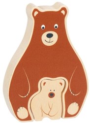 Goki puzzle animal en bois ours - jouet éducatif pour tout-petits