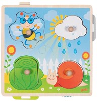 Goki puzzle de formes en bois jardin - jouet éducatif pour enfants