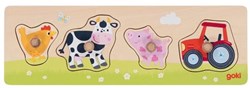 Goki puzzle en bois ferme - jouet éducatif pour tout-petits