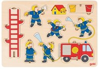 Goki Holz Stapelpuzzle Feuerwehr - Lernspielzeug Puzzle 8 Teile