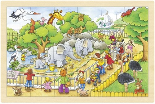 Goki Holzpuzzle Zoo - Legespiel 24 Teile FSC Holz