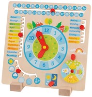 Goki calendrier annuel jouet éducatif - calendrier en bois pour enfants allemand