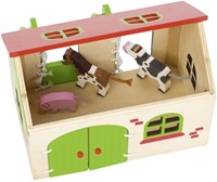 Goki ferme en bois maison de poupée 13 pièces jouet ferme-2