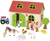Goki ferme en bois maison de poupée 13 pièces jouet ferme